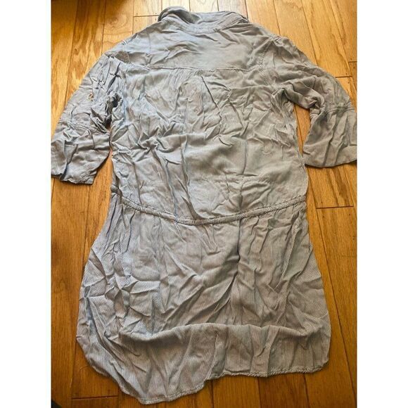 Glam women's striped Button-Down Drawstring Waist Tunic Shirt size large - Picture 6 of 8